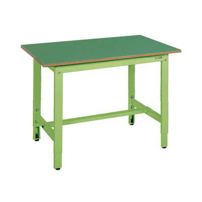TKK8-127F 作業台 幅1200×奥行750×高さ800~1000mm グリーン TKK8-127F